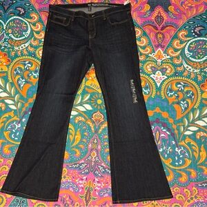 GAP Dark Blue Mid Rise Trouser Flare Jeans